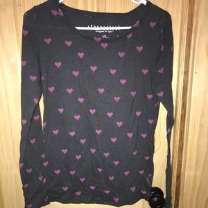 Long sleeve dark grey Purple Hearts